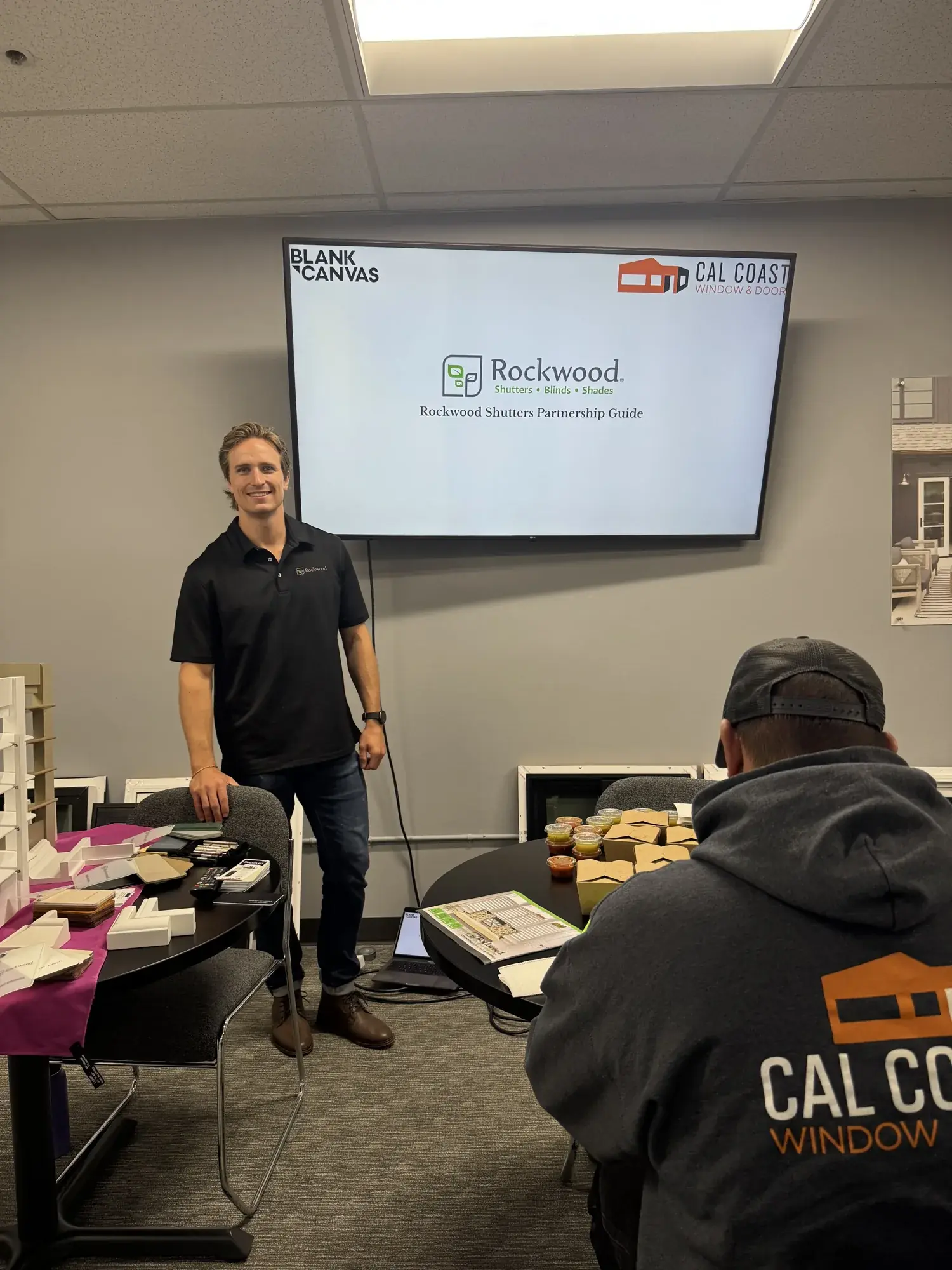 Blank Canvas presenting the Rockwood partnership to an installer team